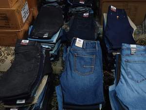 Custom OEM Cargo <b>Men</b> Vintage Skinny <b>Flared</b> Pant High Street Ripped Rhinestone Straight Denim Baggy <b>Jeans</b> Mid Waist Colored Wash - Product Image 3