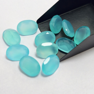 Piedras Preciosas de Calcedonia Aqua Natural, Corte Ovalado, Pulimentadas para Joyería - Product Image 5