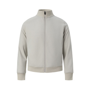 Luxury Solid Waffle Texture Streetwear Turn-<b>down</b> Collar Zip Jacket Waist Drawstring Lightweight Breathable Quick Dry Autumn - Product Image 5