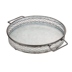 Bandeja de servicio galvanizada en forma de corazón de excelente calidad, juego de dos platos de servicio hechos a mano, plato de servicio galvanizado personalizado - Product Image 1