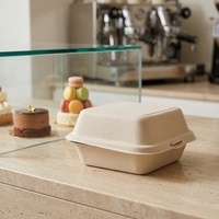 Boîte alimentaire jetable en fibre de papier, emballage écologique à emporter