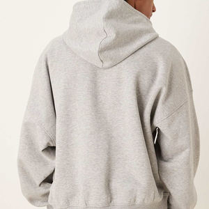 Sudadera con Capucha Negra Unisex de Invierno para Hombre, de Alta Calidad OEM, con Cierre, Tejido de Felpa Modal Personalizado de 430gsm/550 gramos, Bordada, Transpirable y de Secado Rápido - Product Image 3