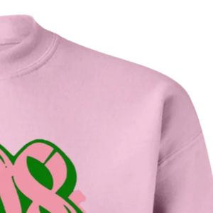 Sudadera Rosa 08 con Estampado Gráfico de Chicas Bonitas, Cuello Redondo, Manga Larga, Puños Acanalados, Informal, de Forro Polar para Mujer, Moda Urbana - Product Image 3