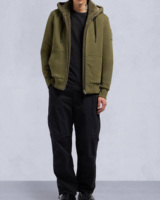 Sweat-shirt à capuche zippé vert olive pour homme, coupe classique, couleur unie, en molleton bouclette 100% coton, anti-rétrécissement, personnalisable OEM ODM