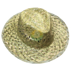 Natural Straw Cowboy Hat Seagrass Hat Ventilation Holes with Custom Logo Ribbon Band Unisex Adult Cheap Price Wholesale Bulk - Product Image 2