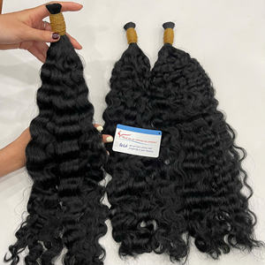 VENTE FLASH!!! Fuzz Extensions de cheveux bouclés en vrac Couleurs noires 100% cheveux humains vietnamiens prêts à expédier - Product Image 2