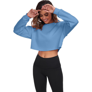 <b>Women</b>’s Casual Crop Sweatshirt Soft Fleece Pullover Long Sleeve Lightweight Comfortable Everyday Streetwear Top - Product Image 1