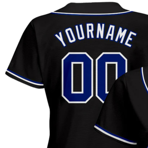 Black Royal White Baseball Jersey for Men Button Down Team Uniform Breathable Lightweight <b>Athletic</b> Tournament Sports Apparel - Product Image 5