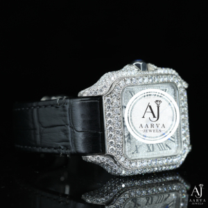 AARVA JEWELS นาฬิกาเพชรทรงสี่เหลี่ยมหรูหรา ตัวเรือนสแตนเลส สายหนัง ระบบอนาล็อก กลไกมิโยตะ 25 มม. หน้าปัดคริสตัลแซฟไฟร์ - Product Image 3