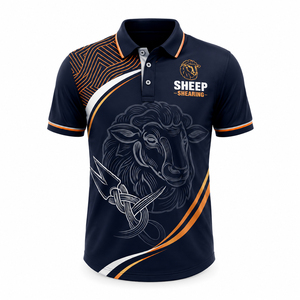 Custom <b>Sheep</b> <b>Shearing</b> Polo Shirt Long Tail Sublimation Printing Design Premium Quality Apparel Oem Odm - Product Image 1