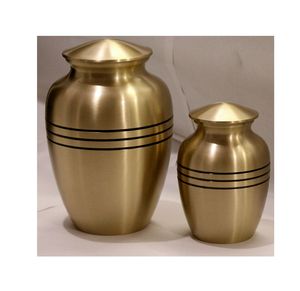 Executive Brass Adult Cremation Memorial Funeral <b>Ash</b> Holder <b>Keepsake</b> Urn Featuring Decorative Threaded Closure Style - Product Image 6