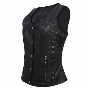 Gilet en cuir marron pour femmes, veste sans manches en véritable peau de mouton, pour femmes élégantes, taille personnalisée disponible, gilet en cuir pour femmes - Product Image 6