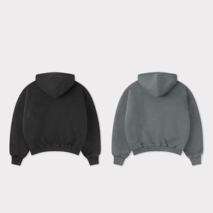 เสื้อฮู้ดผู้ชายทรงโอเวอร์ไซส์ สีพื้น สวมใส่สบายๆ สำหรับฤดูใบไม้ร่วง แขนยาว ผ้าถัก 100% คอตตอน เฟรนช์เทอร์รี่ รุ่น 2027 - Product Image 1