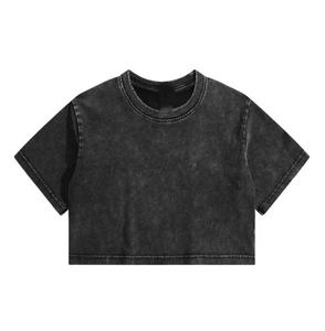 Camiseta corta de verano 100% algodón con cuello redondo, estilo streetwear, lavado ácido, retro, oversize, moderna, para mujer y hombre. - Product Image 6