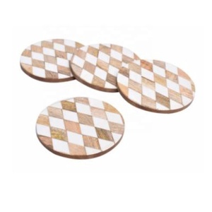 Incrustation d'os Ensemble de 4 sous-verres en verre marocain Motif Eau Thé Café Table à manger Cuisine Sous-verre doué Disponible en gros - Product Image 2