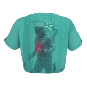 เสื้อครอปแบบลำลองของผู้หญิงเสื้อถักคอตตอนสั่งพิมพ์โลโก้ได้สำหรับฤดูใบไม้ผลิ - Product Image 2