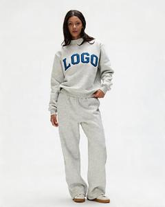 Sweat-shirt respirant style streetwear universitaire imprimé et pailleté à col montant, en molleton décontracté avec lettres brodées sur le devant - Product Image 3