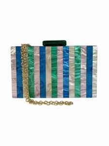 Luxury Navy Blue <b>White</b> Diamond Pattern Clutch <b>Bag</b> With Pearl Top Handmade Plastic <b>Evening</b> Purse Unique Style New Arrival Latest - Product Image 3