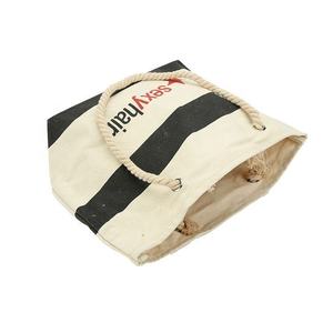 <b>Large</b> Capacity Nautical <b>Canvas</b> Beach Tote <b>Bag</b> with Rope Handles Red Striped Reusable Shopping Handbag for Women - Product Image 2