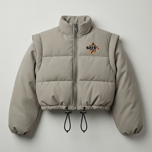 Vestes matelassées personnalisées pour fabricants, style streetwear, à capuche, en nylon imperméable, chaudes, respirantes, coupe-vent, pour l'automne - Product Image 1