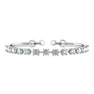 Bracelet jonc en or 14 carats avec diamants pavés certifiés IGI VVS1, bijoux de créateur faits à la main pour femmes - Product Image 3