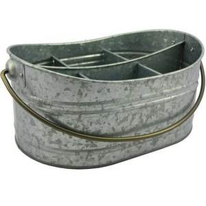 Sophisticated Galvanized Cutlery Holder Elegant Rustic Design <b>Utensil</b> Storage For Modern Homes - Product Image 3