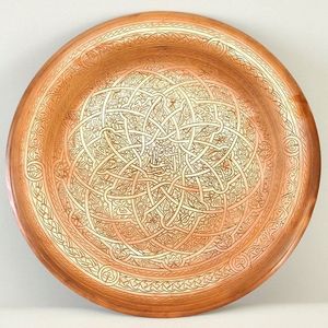 Plateau de service rond en métal plaqué or de luxe, plat de présentation haut de gamme pour mariage, décoration de table d'hôtel, centre de table pour banquet - Product Image 5