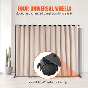 Divisorio Portatile 8x10 Piedi con Ruote, Design Semplice, Schermo per Privacy in Ufficio, Divisorio con Supporto - Product Image 4