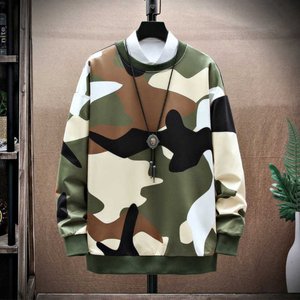Sudadera de Cuello Redondo para Hombre, Corte Regular, Color Sólido, Tejido de Algodón, Estilo Casual para Otoño - Product Image 3