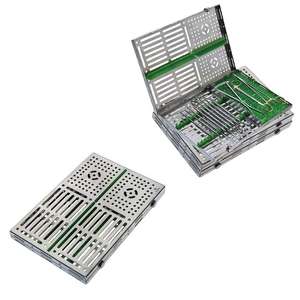 Cajas de Esterilización para Instrumentos de Cirugía Dental DENTRIC IMPLANTS, Casetes de Acero Inoxidable Reutilizables Manuales para Alta Temperatura - Product Image 3