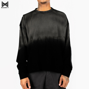 Wholesale Black Heavy Cotton Long Sleeve T Shirt Men Drop Shoulder Plain Blank Oversized Tee Streetwear Custom Embroidery <b>Logo</b> - Product Image 1