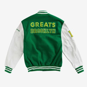 <b>Men's</b> Winter Varsity <b>Jacket</b> Woolen Fabric Eco-Friendly Breathable Windproof Thick High Street Style Patchwork Front OEM Service - Product Image 2