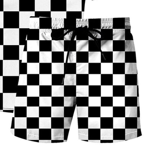 Ensemble polo et short homme été, couleur unie, impression sérigraphique personnalisée OEM, logo frontal, manches courtes, col rond. - Product Image 5