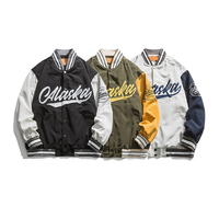 Blouson Bomber Homme Décontracté Réversible Brodé Coupe-Vent Respirant Col Montant Doublure Coton OEM