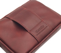 Pochette utilitaire courte zippée en cuir véritable Castello, porte-accessoires avec passant de ceinture intégré, marron, unisexe