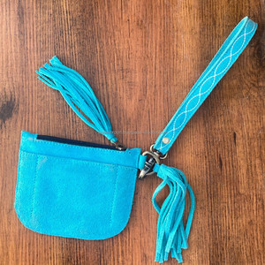 Offre Spéciale botte point daim cuir gland fermeture éclair porte-monnaie en cuir véritable grande capacité changement sac à main poignet Mini femmes portefeuilles - Product Image 5