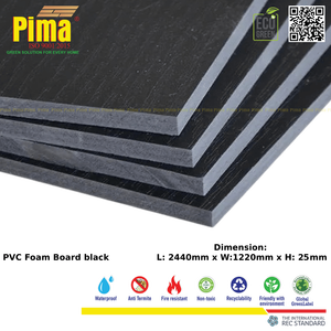 25mm <b>Thick</b> PVC WPC <b>Foam</b> Board 0.6 G/cm3 Density Black Anti-Termite Plastic for Kitchen Construction and Furniture Interior - Product Image 1