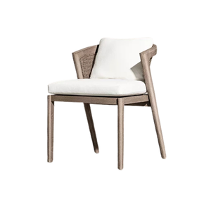 Outdoor Wood Garden Chair Rope Woven Armchair Cushioned Patio <b>Seating</b> for Villa Courtyard Hotel - Product Image 3