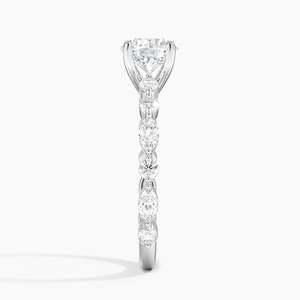 Anillo BOJ 012 con Corte Redondo, Plata 925, Aguamarina, Tres Cuartos de Diamantes, 2ct, Color D, VVS1, Moissanita, Certificado GRA - Product Image 3