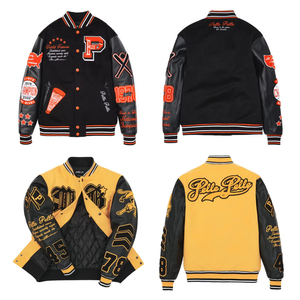 Vestes universitaires de style varsity pour l'automne, logo personnalisé, manches longues, vestes varsity vierges, veste de baseball décontractée pour hommes - Product Image 2