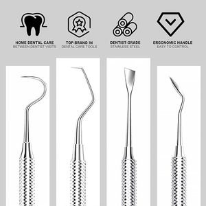 Raspador y Limpiador Dental Profesional de Doble Punta, Eliminador de Sarro y Cálculos, Cuidado Bucal para Dentistas, Aprobado por ISO - Product Image 2