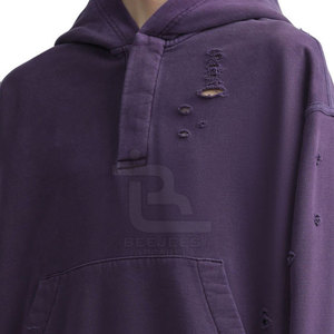 Nuevo Diseño de Ropa para Hombre, Tallas Grandes, Sudaderas Transpirables con Efecto Desgastado, Estilo Básico, Sudaderas con Efecto Desgastado para Hombre en Venta en Línea - Product Image 5
