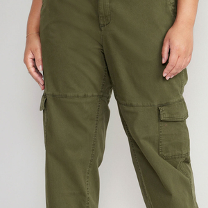 Pantalones Cargo de Cintura Alta para Mujer con Logotipo Personalizado, de Lona, Corte Holgado, Largura hasta el Tobillo, con Bolsillos, Cierre de Botones, Estilo Utilitario, Proveedor OEM - Product Image 6
