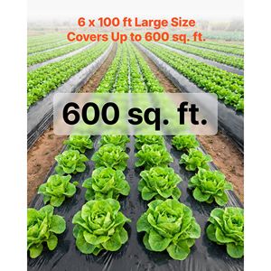 4 Mil Heavy Duty <b>Black</b> Polyethylene Plastic Sheeting 6FT X 100FT Roll-Painters Tarp & Garden Drop <b>Cloth</b> - Product Image 3