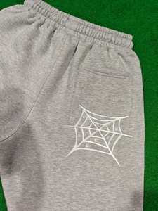 Pantalones Cortos Bermuda de Algodón Gris para Hombre Loshaypappay, Cintura con Cordón, Color Sólido Informal, Diseño de Logotipo Bordado en la Parte Delantera - Product Image 4