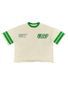 Men's Custom T-Shirt Short Sleeve Ringer Tshirt Custom Front Back Logo <b>Hip</b> Hop Solid Cotton Oversized Crop Knitted Tshirt - Product Image 1