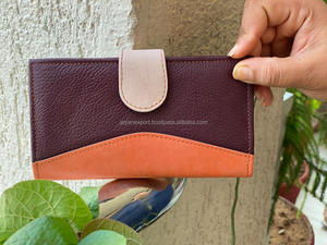 Nouveau véritable portefeuille en cuir recyclé fait à la main pour femmes portefeuille mince pliant en cuir pochette à pression sac à main en cuir véritable multi-sac à main portefeuille - Product Image 2