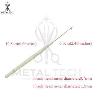 Off White Hair Extension Micro Ring Link <b>Threader</b> Latch Hook Pulling <b>Needle</b> Set For Professional Salon Installation Tools - Product Image 3