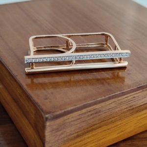 18K Yellow Gold Diamond Open <b>Wrap</b> Bypass Ring for Women Minimalist Solitaire Style <b>Wedding</b> Anniversary Party Fine Jewelry <b>Gift</b> - Product Image 2