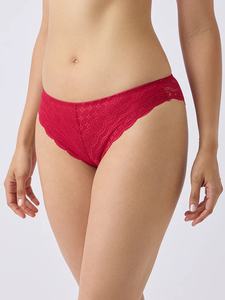 Braguitas de Encaje Sexy para Mujer, Cintura Media, Rojas, Sin Costuras - Product Image 4